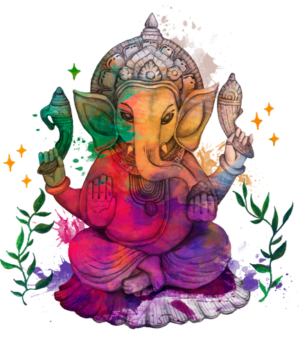 icon Elephant Art sticker elephant god ganesha in watercolor